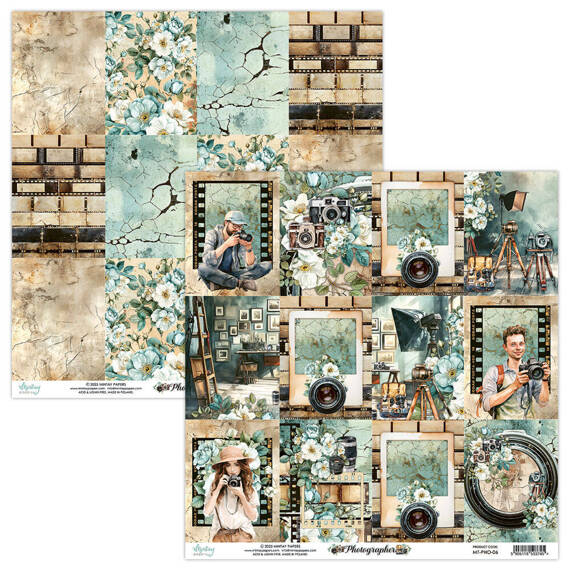 MINTAY Set 12Stk 30x30cm doppelseitig Scrapbooking Papier 240g - Photographer