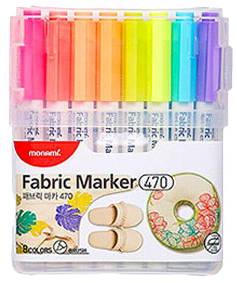 MONAMI Permanent Stoffmarker - fabric markers - 8 Farben