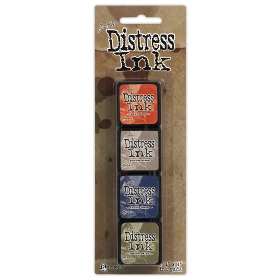 Mini Distress Pad kit 5 - Ranger - Barn Door, Pumice Stone, Faded Jeans, Peeled Paint