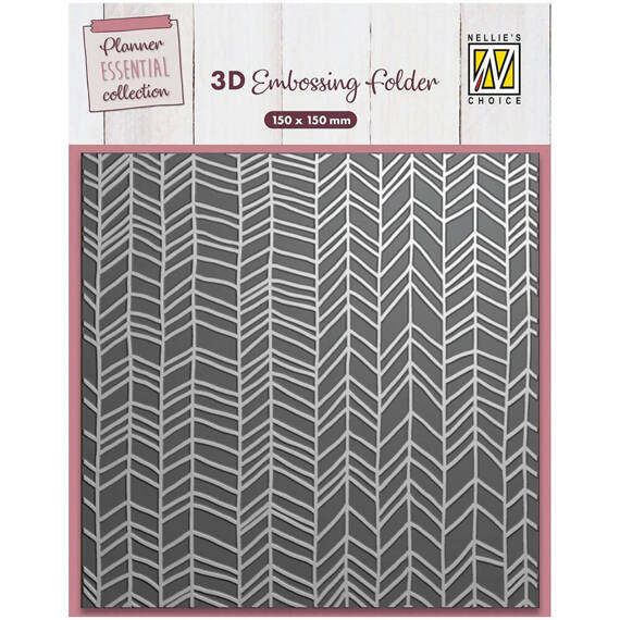 NELLIE'S CHOICE Embossing Folder Prägefolder Prägeschablone, EF3D86 Chevron Zickzack