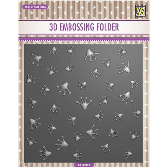 NELLIE'S CHOICE Embossing Folder Prägefolder Prägeschablone, Froschspuren EF3D61 