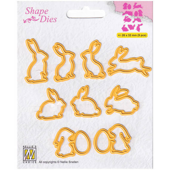 NELLIES Stanzform Präge Stanzschablone Scrapbooking Cutting Die Hasen SD187 