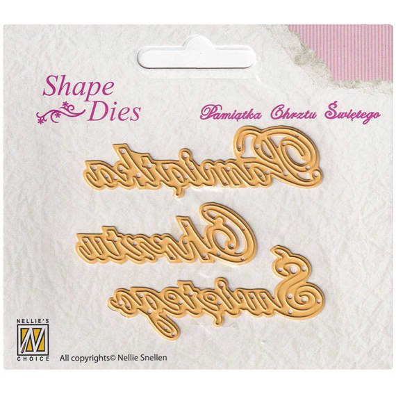 NELLIES Stanzform Präge Stanzschablone Scrapbooking Cutting Die, Pamiątka Chrztu Świętego SD065