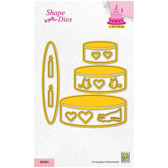 NELLIES Stanzform Präge Stanzschablone Scrapbooking Cutting Die, Weddingcake SD281