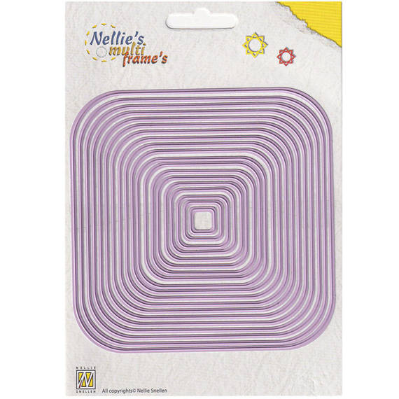 NELLIES Stanzform Präge Stanzschablone Scrapbooking Cutting Die, abgerundete Quadrate