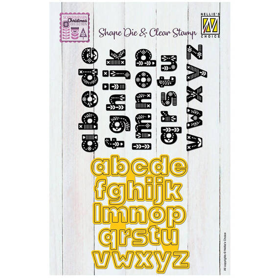 NELLIE'S - Stempel mit Stanze Stanzschablone Scrapbooking Cutting Die, Scandinavian alphabet lowercase