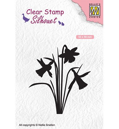 NELLIE'S Transparent Acryl Stempel Motivstempel Clear Stamp - Narzissen Blumen