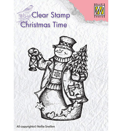 NELLIE'S Transparent Acryl Stempel Motivstempel Clear Stamp, Schneemann