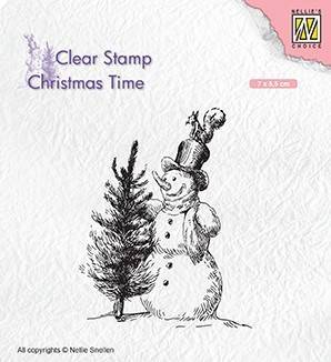 NELLIE'S Transparent Acryl Stempel Motivstempel Clear Stamp - Schneemann