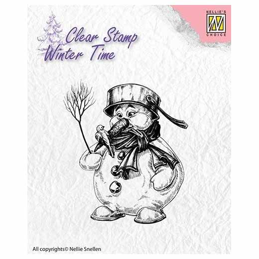 NELLIE'S Transparent Acryl Stempel Motivstempel Clear Stamp, Schneemann