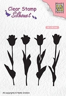 NELLIE'S Transparent Acryl Stempel Motivstempel Clear Stamp - Tulpe Blumen