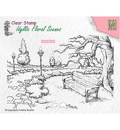 NELLIE'S Transparent Acryl Stempel Motivstempel Clear Stamp - Winterlandschaft Park