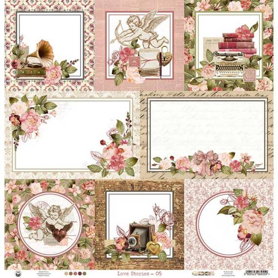 P13 30,5x30,5cm doppelseitig Scrapbooking Paper Designpapier 240g, Love Stories 05