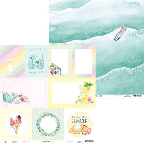 P13 30,5x30,5cm doppelseitig Scrapbooking Paper Designpapier 240g, Summer Vibes 05