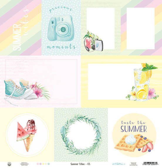 P13 30,5x30,5cm doppelseitig Scrapbooking Paper Designpapier 240g, Summer Vibes 05