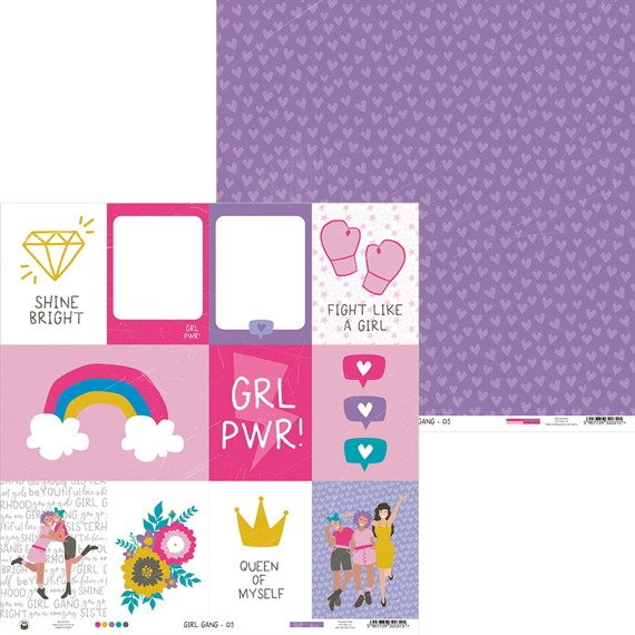 P13 Set 12 Blatt 30,5x30,5cm doppelseitig Scrapbooking Papier 240g Girl Gang