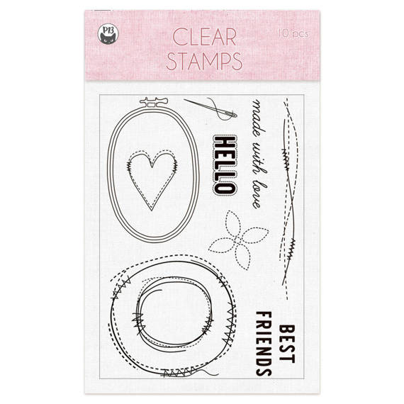 P13 Transparent Stempeln Set Motivstempel Clear Stamps, Stitched with love