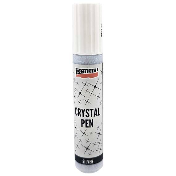 PENTART Crystal PEN Kristallpaste im Stift Basteln Glitzersilber100 ml 