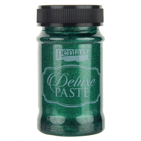 PENTART Deluxe PASTE Effektpaste, Basteln, für Schablonen Smaragd 100 ml 