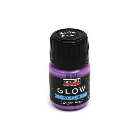 PENTART Leuchte im Dunkeln Acrylfarbe Glow in the dark lila 30 ml