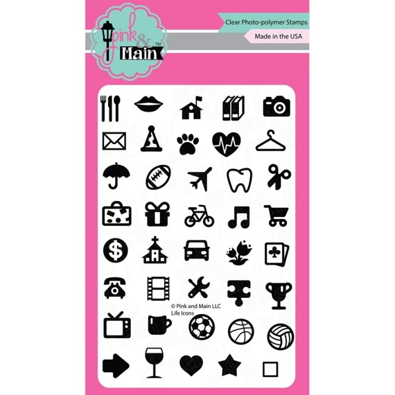 PINK & MAIN Transparent Stempel Motivstempel Clear Stamp -  Life Icons Leben-Symbole