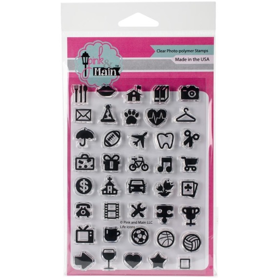 PINK & MAIN Transparent Stempel Motivstempel Clear Stamp -  Life Icons Leben-Symbole