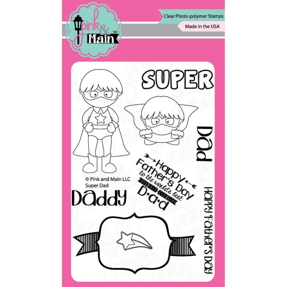 PINK & MAIN - Transparent Stempel Motivstempel Clear Stamp -  Super Dad