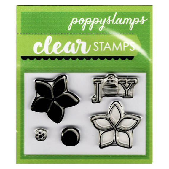 POPPYSTAMPS Transparent Stempel Motivstempel Stamp - Christmas Poinsettia Joy Weihnachtsstern 