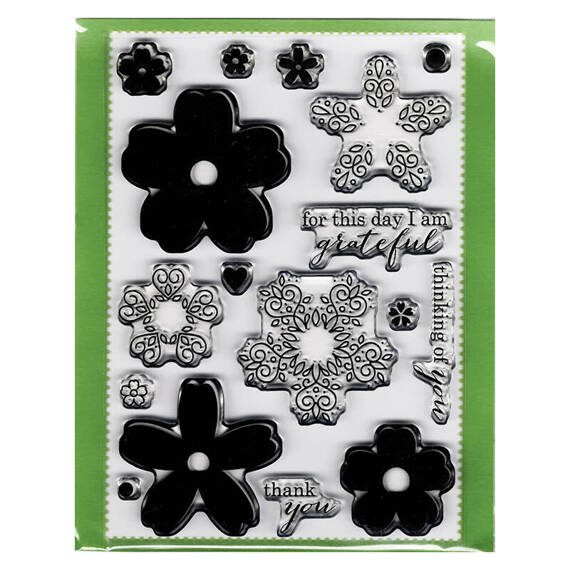 POPPYSTAMPS Transparent Stempel Motivstempel Stamp - Flourish Blooms - Blumenset