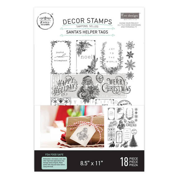 PRIMA -  Transparenter Stempel  CLEAR STAMP - Santa's Helper Tags