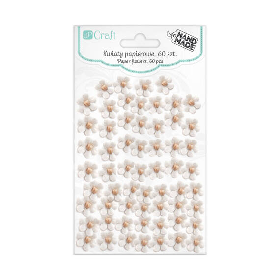 Papierblumen 1cm 60Stück weiß - DPCraft