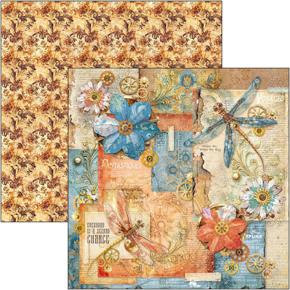 Papierset doppelseitig Scrapbooking Papier 20x20cm - Ciao Bella - Esprit de Voyage