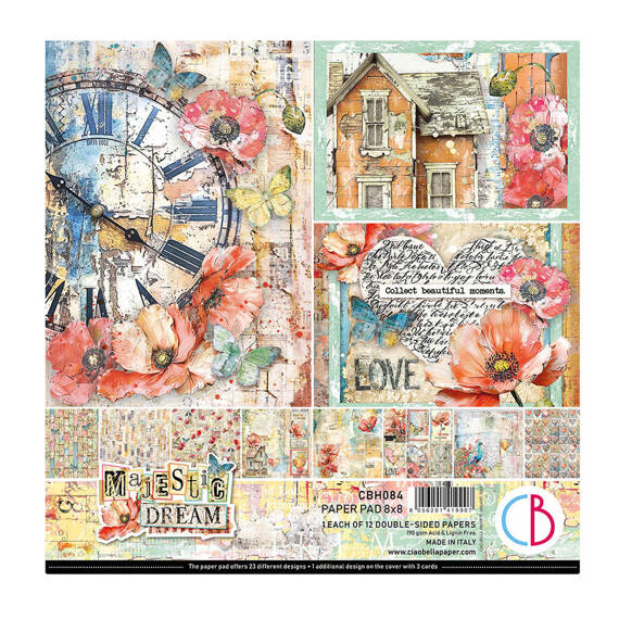 Papierset doppelseitig Scrapbooking Papier 20x20cm - Ciao Bella - Majestic Dream