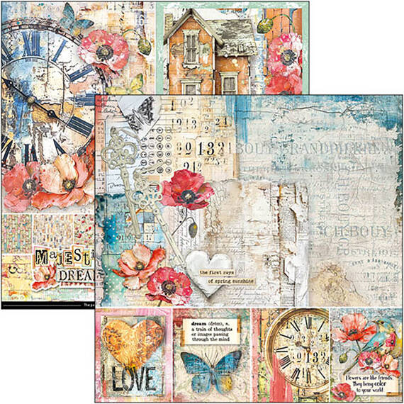 Papierset doppelseitig Scrapbooking Papier 20x20cm - Ciao Bella - Majestic Dream