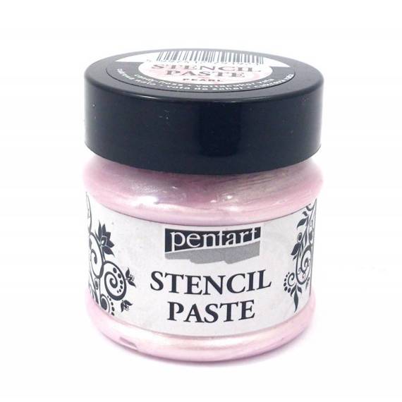 Perlenschablonenpaste - Schablonenpaste - PENTART - Zuckerwatte / candy-floss 50ml