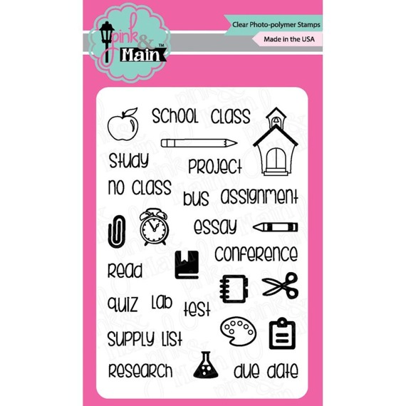 Pink & Main Stempel Motivstempel Clear Stamp - Planning School Planung Schule 