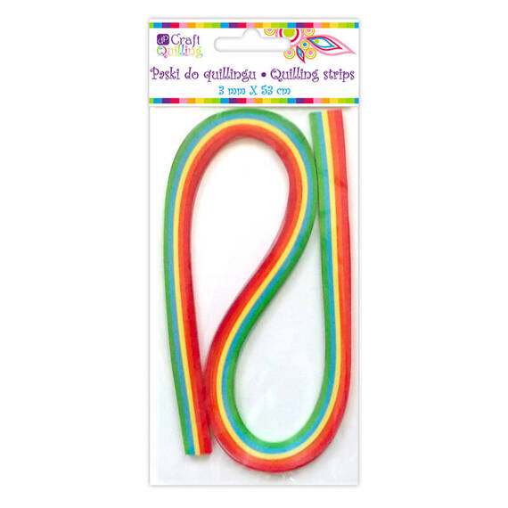 Quilling Streifen 3mm Regenbogen - 100Stk.