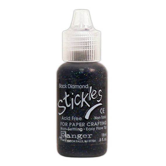 RANGER STIKLES - Kleber mit Glitter - Black diamond 18 ml