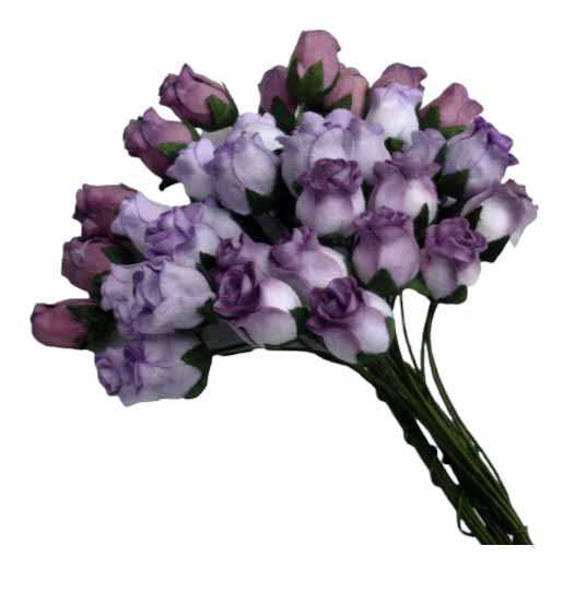 ROSEN geschlossene 40Stk Scrapbooking Maulbeerpapier Blumen Flower, violetter Mix