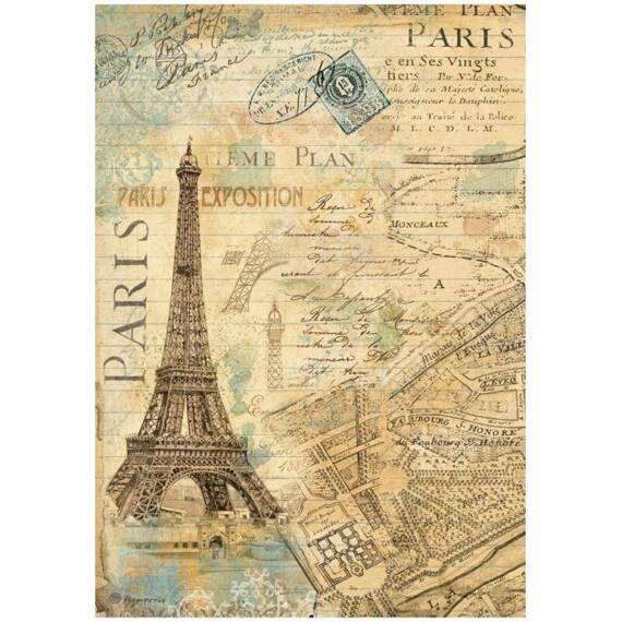 Reispapier Decoupage Bastelpapier A4 - Stamperia -  Around the World