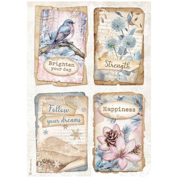 Reispapier Decoupage Bastelpapier A4 - Stamperia - Dewdrops Blumen