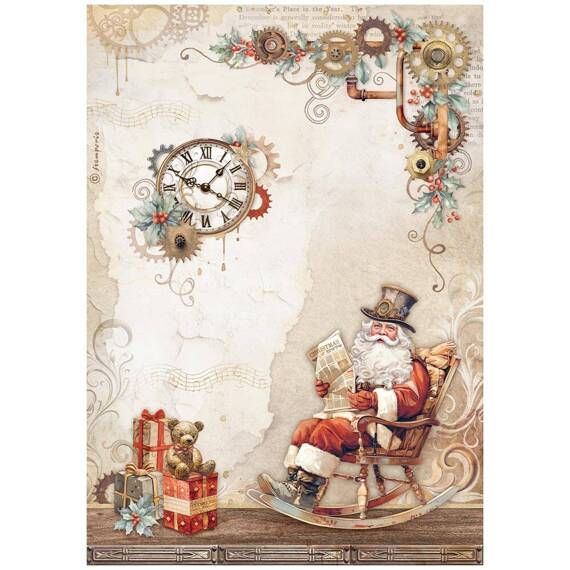 Reispapier Decoupage Bastelpapier A4 - Stamperia - Gear Up Nicholas