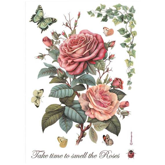 Reispapier Decoupage Bastelpapier A4 - Stamperia - Große Rose