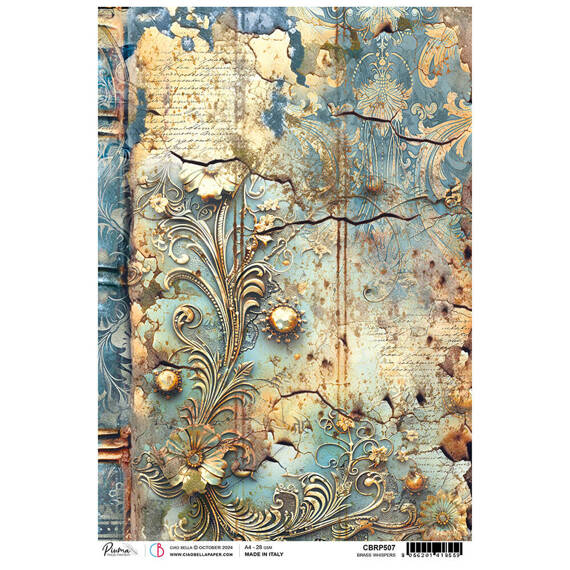 Reispapier Decoupage Bastelpapier Ciao Bella für Decoupage A4 - Brass Whispers