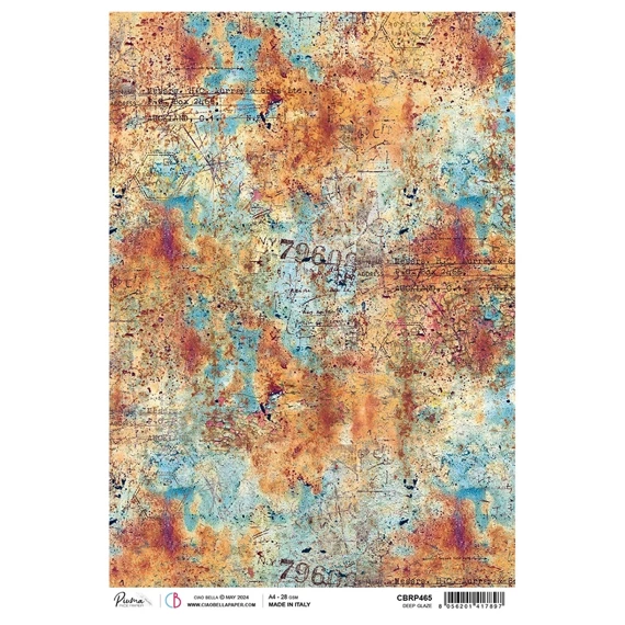 Reispapier Decoupage Bastelpapier für Decoupage A4 - Ciao Bella - Coral Reef - Deep Glaze