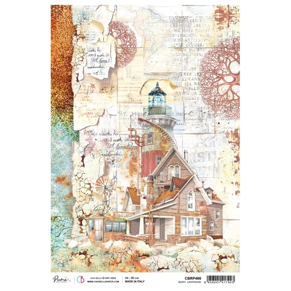 Reispapier Decoupage Bastelpapier für Decoupage A4 - Ciao Bella - Coral Reef - Rusty Lighthouse