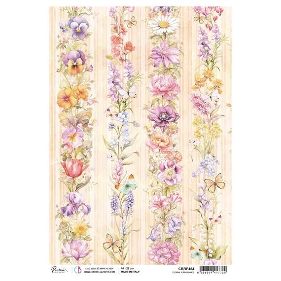 Reispapier Decoupage Bastelpapier für Decoupage A4 - Ciao Bella - Flower Shop - Spring Time Elements
