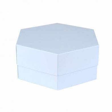 RzP Hexagon blau Box 6x15 cm GESCHENKKARTON, SCHACHTELBODEN 