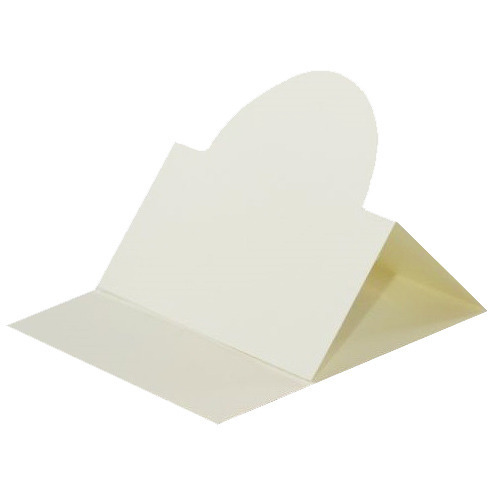 RzP - Leere Kartenbasis - Blanko Karte zum Basteln Runde Staffelei - 14x14cm - Creme