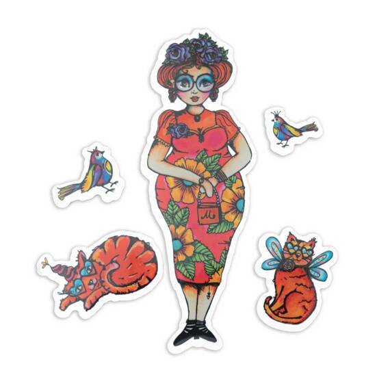 SANTORO Gorjuss Sammelstempel Gummi Stempel Motivstempel, Frida's friends